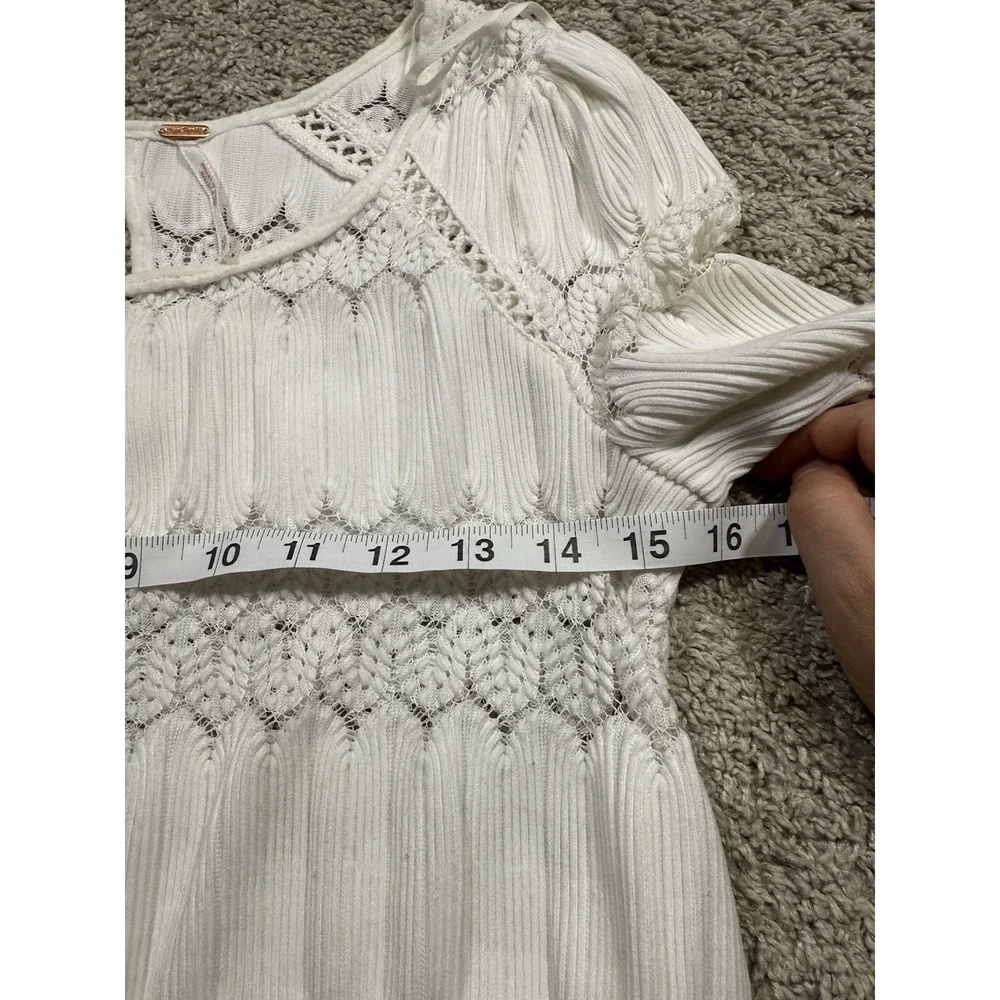 Free People Boho Lace Pattern Floral Art‎ Deco Blouse Whimsical Cottagecore XS